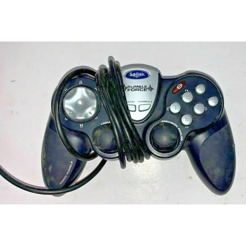 Saitek P2500 Rumble Force Wired USB PC Controller Unable To Test May Work